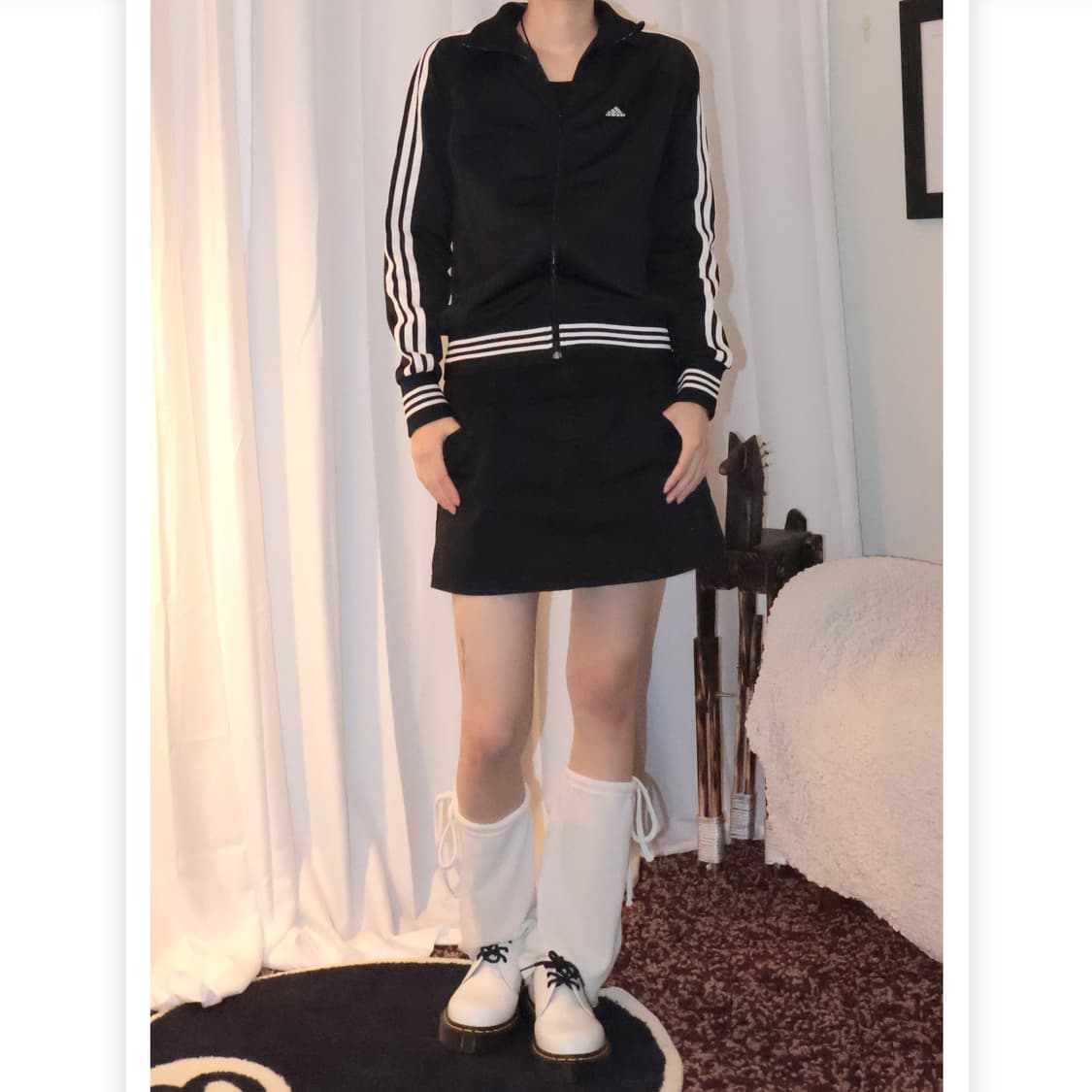 Adidas Black and White Short 상품이미지5