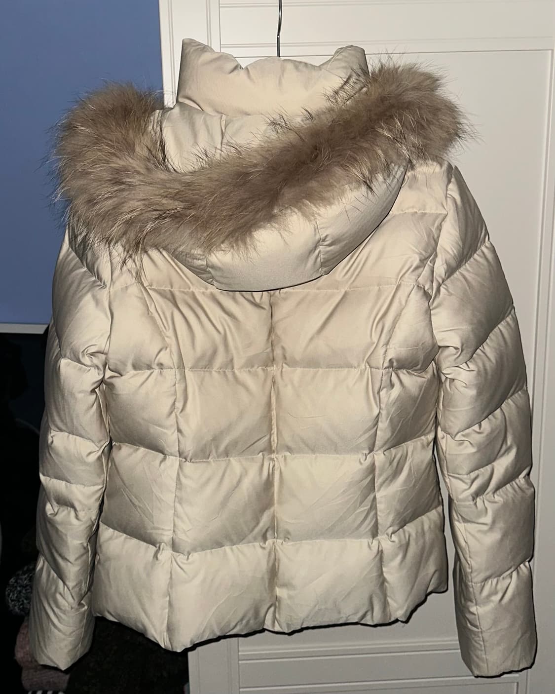 빈티지 베이지 퍼후드 패딩 상품이미지3