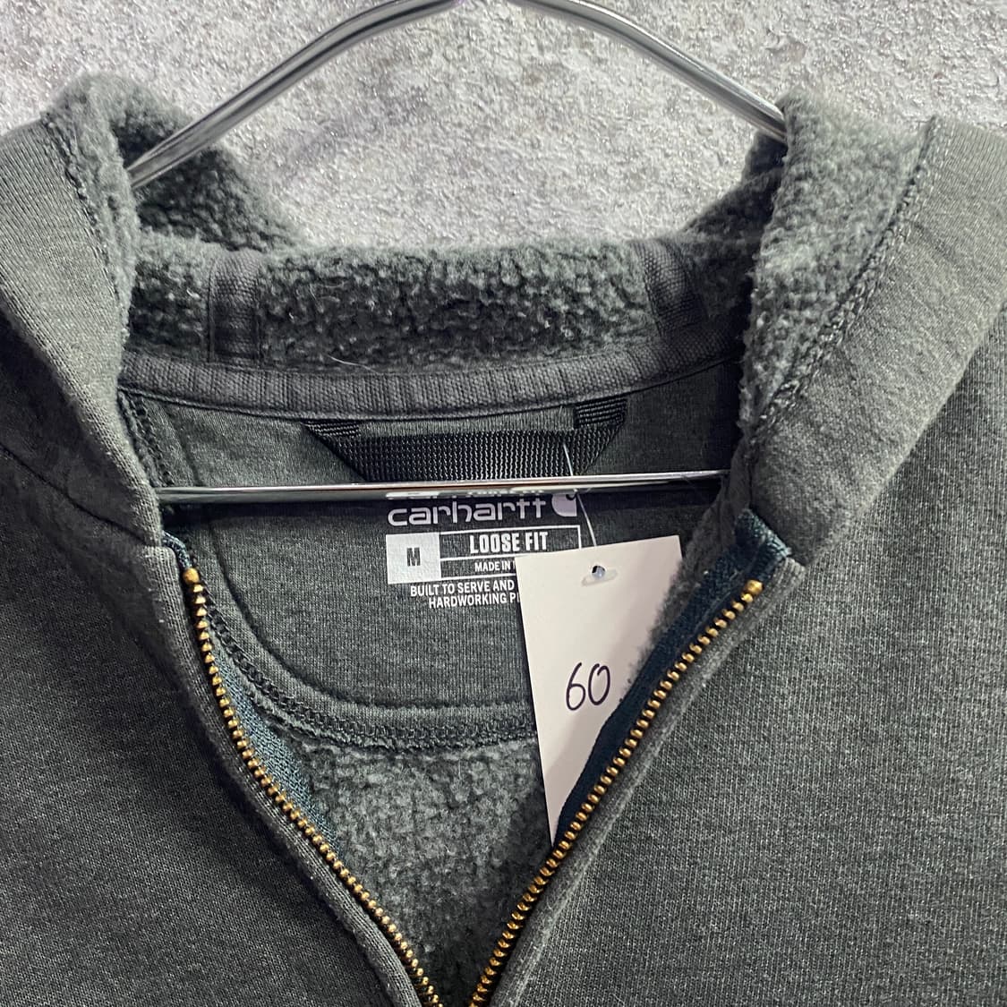 칼하트 패치로고 그레이 후드집업 B3178 상품이미지3