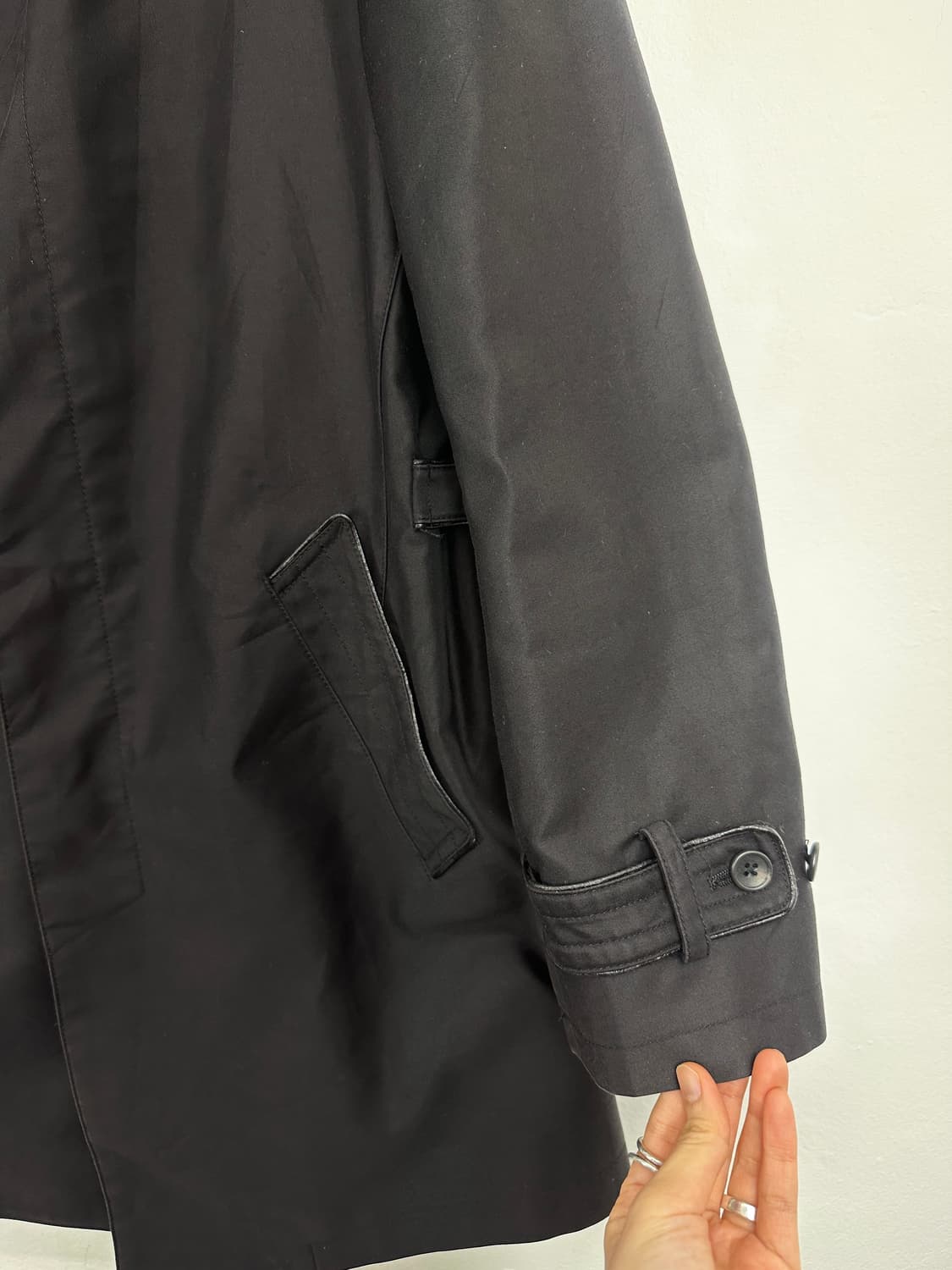 BOYCOTT Leather Trim Trench Coat 상품이미지4