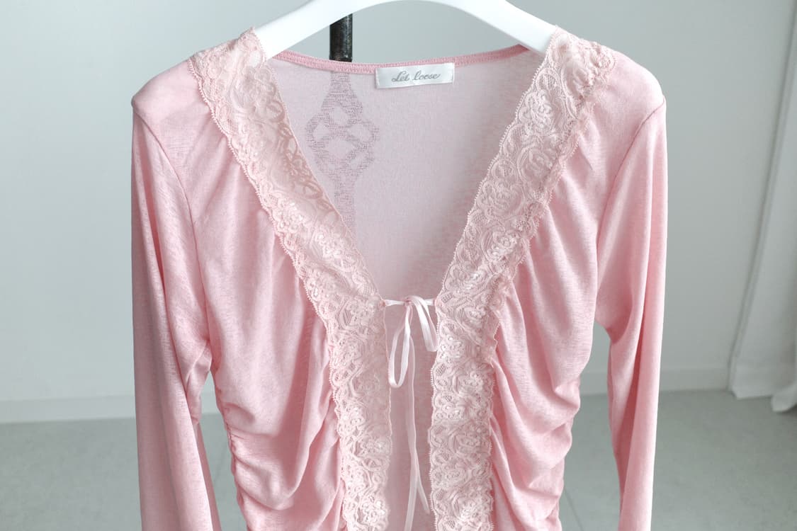 lace shirring cardigun 상품이미지2