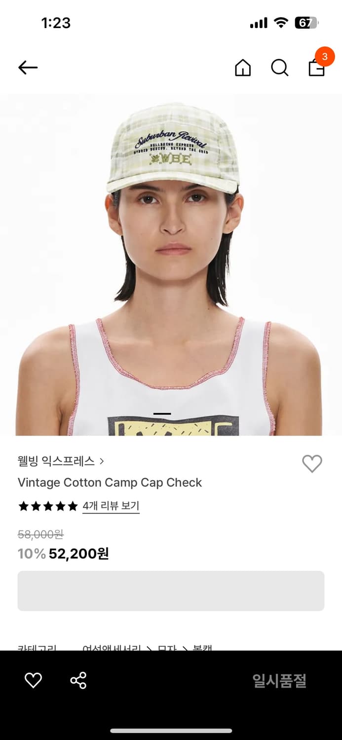 웰빙익스프레스 캠프캡 상품이미지2