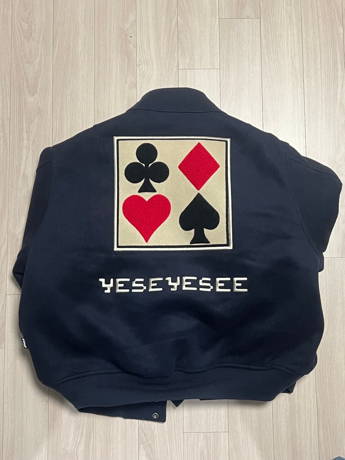 Poker Varsity Jacket Navy 상품이미지5