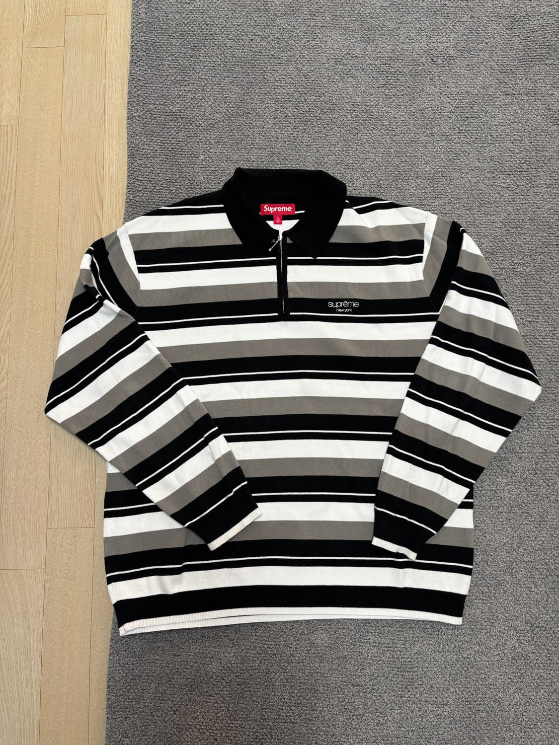 [L] 슈프림 Supreme 니트 Polo 폴로 스트라이프판매 합니다. 상품이미지1