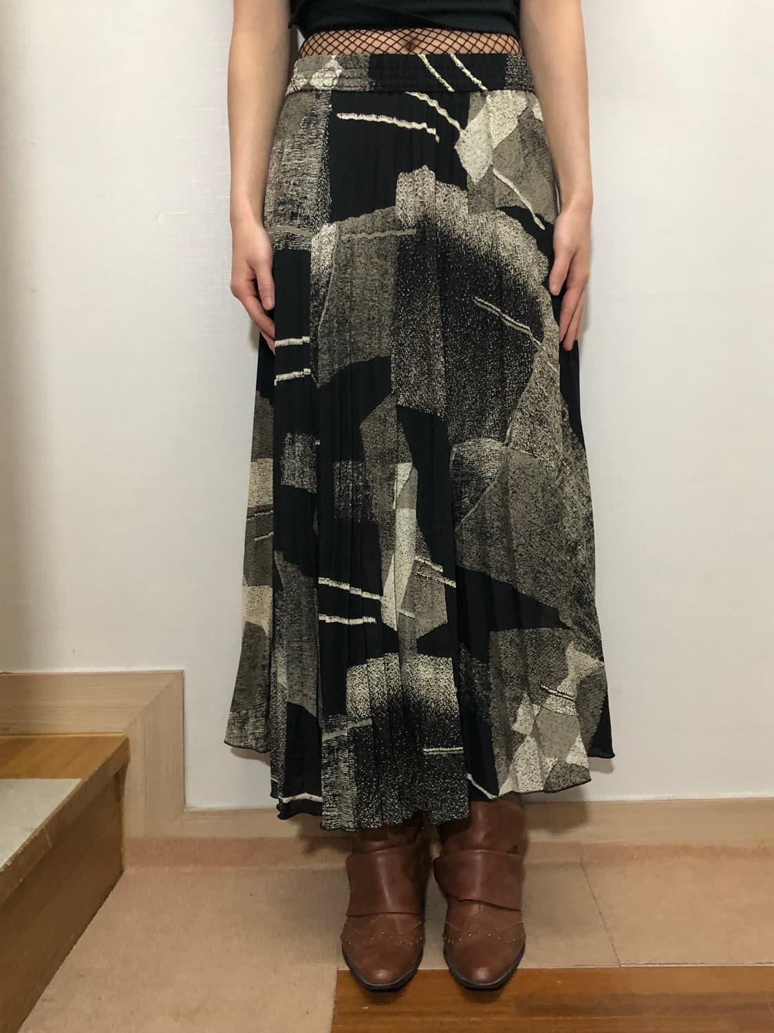 빈티지 블랙 오리엔탈 롱 스커트 상품이미지3