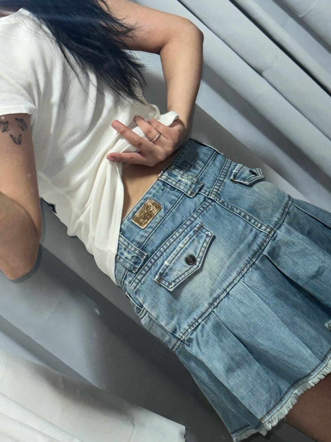 버버리 블루라벨 반팔 데님 플리츠 스커트 코디세트 상품이미지3