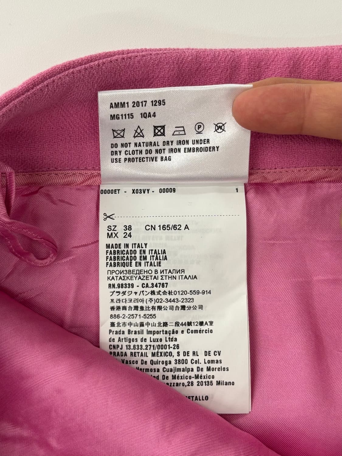 Miu Miu 미우미우 핑크 자수 미니 울 스커트 상품이미지8