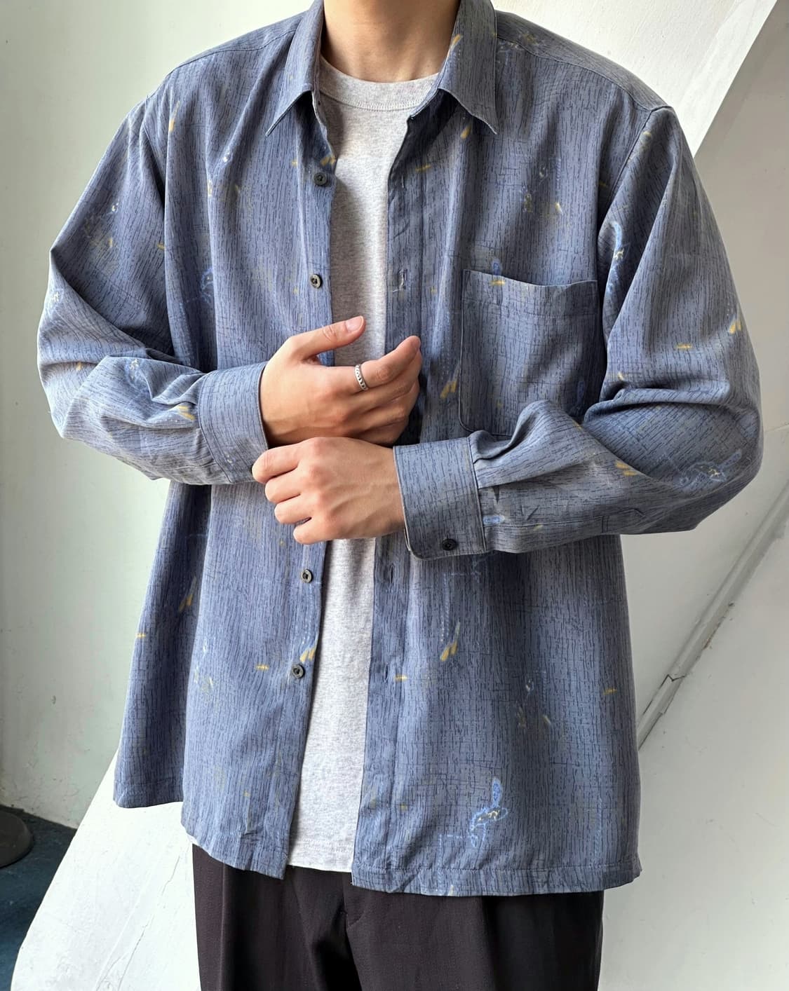 Design pattern fabric L/S shirt 상품이미지8
