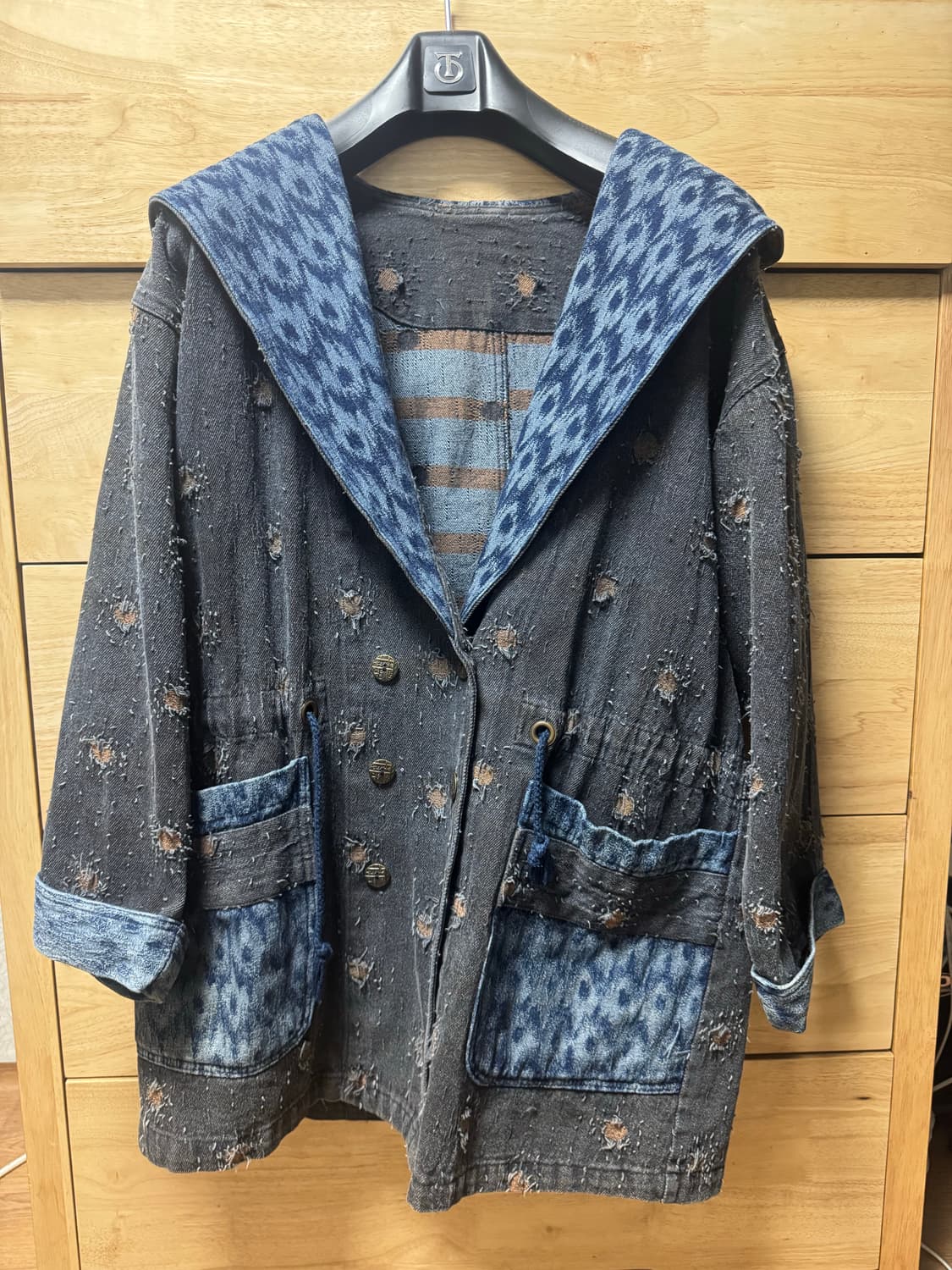 에스닉 패턴 그런지 데님 자켓 상품이미지1