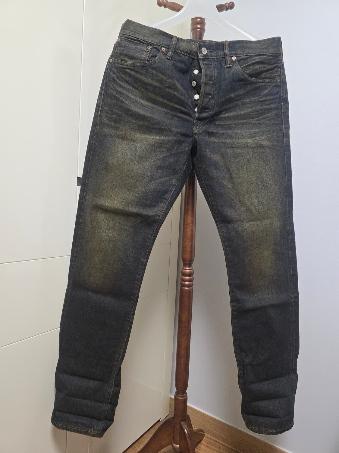 RRL Low straight 셀비지 데님,허리 32x 기장34 상품이미지1