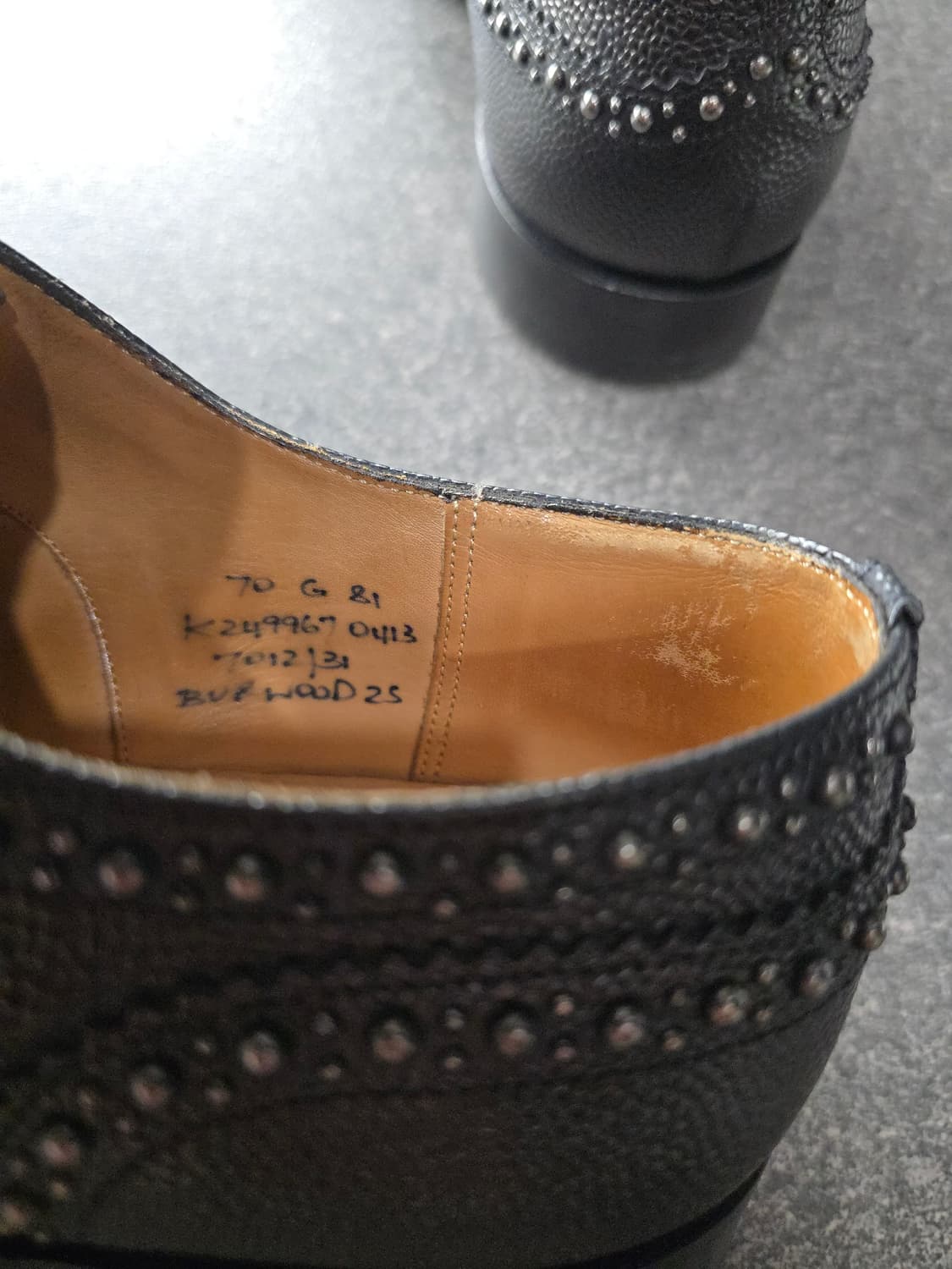 처치스 버우드 스터드 페블레더 UK7 상품이미지4