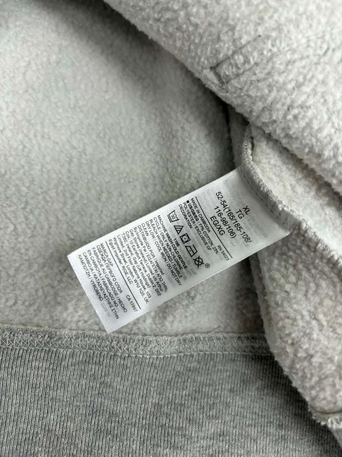 [XL] 갭 빅로고 그레이 후드티 스웻 셔츠 상품이미지6