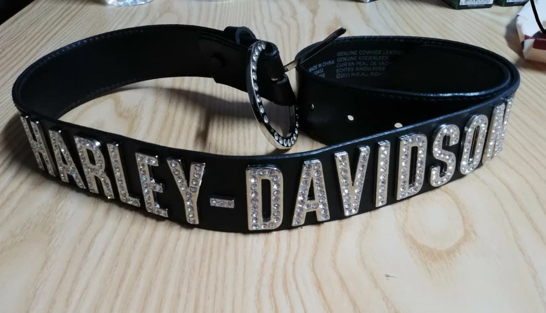 Harley Davidson 할리데이비슨 크리스탈 레더 벨트 상품이미지2