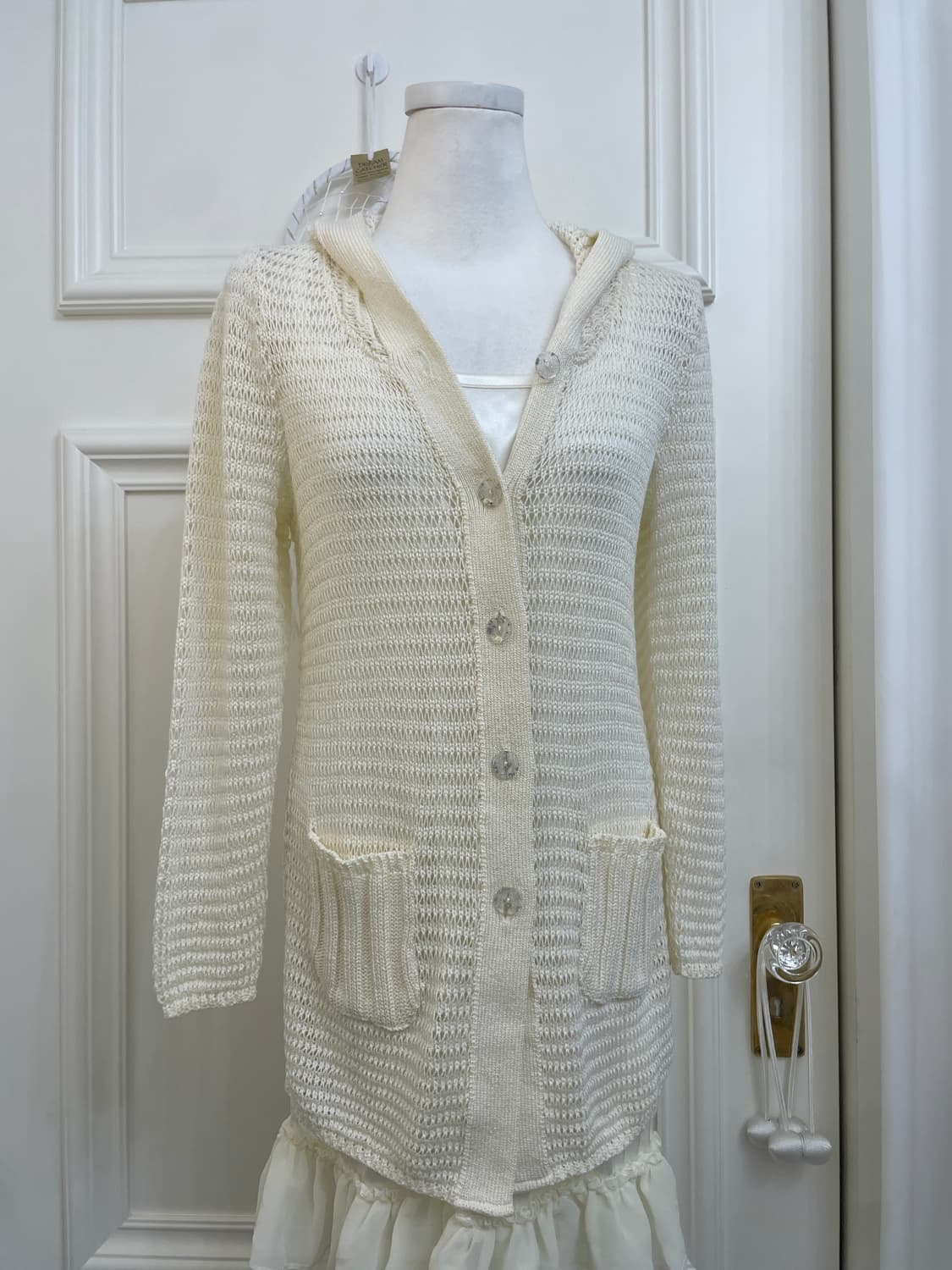 ivory crochet hoodie opc cardigan&satin 상품이미지5