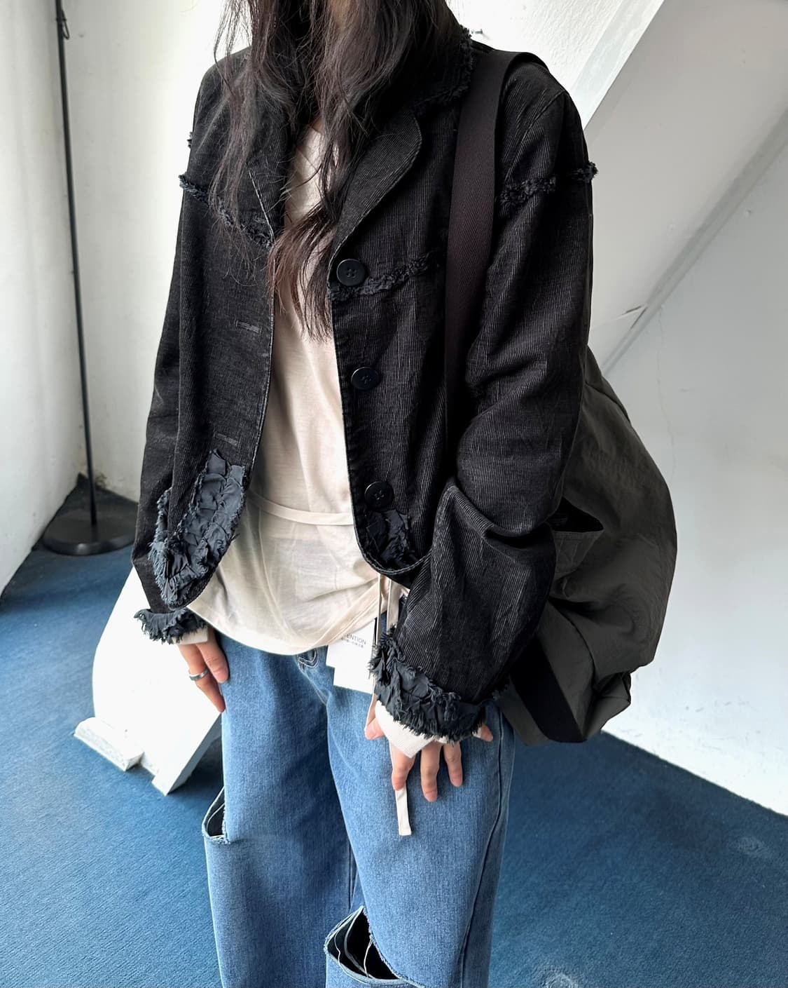 Narrow cord tape design single jacket 상품이미지10