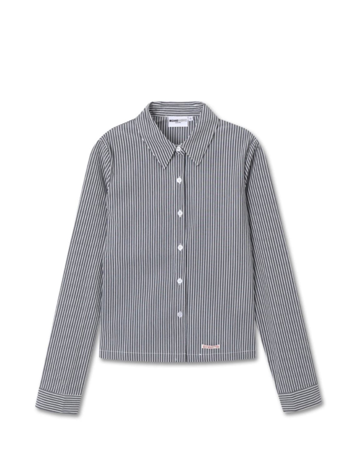 미치코런던 코시노 스트라이프 슬림핏 셔츠 차콜 상품이미지1