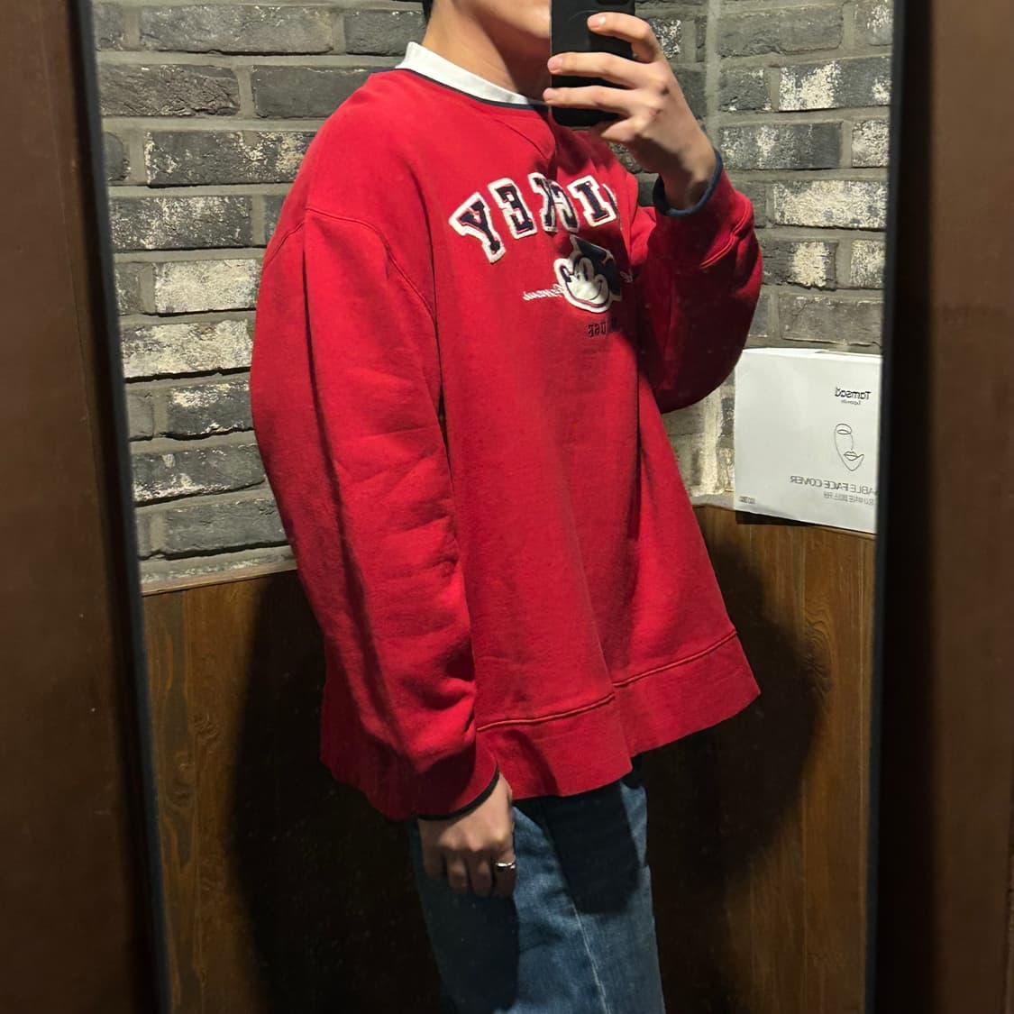 XL) 디즈니랜드 미키마우스 레드 맨투맨 티셔츠 상품이미지8