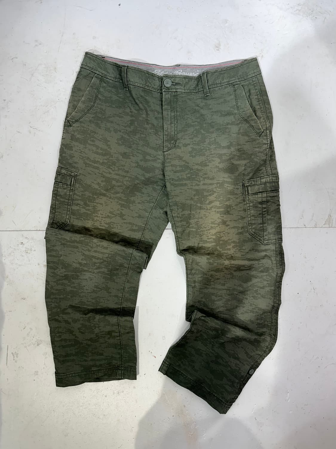 빈티지 카키 와이드 밀리터리 카모 카고 팬츠  상품이미지4