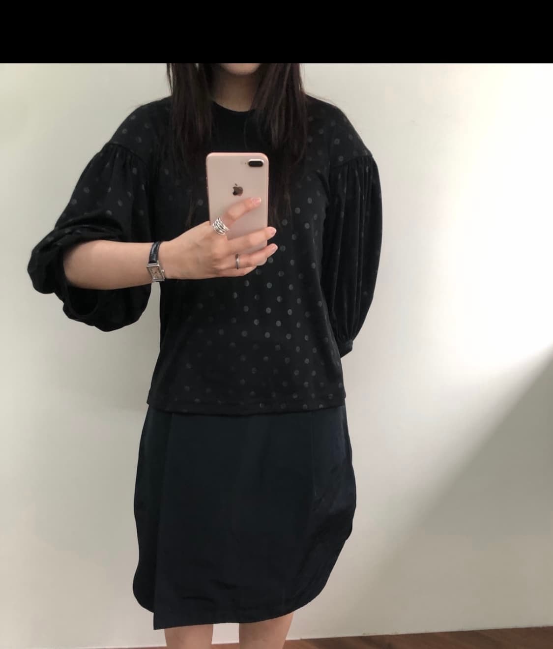 꼼데 가르송 퍼프슬리브 도트 탑 상품이미지1