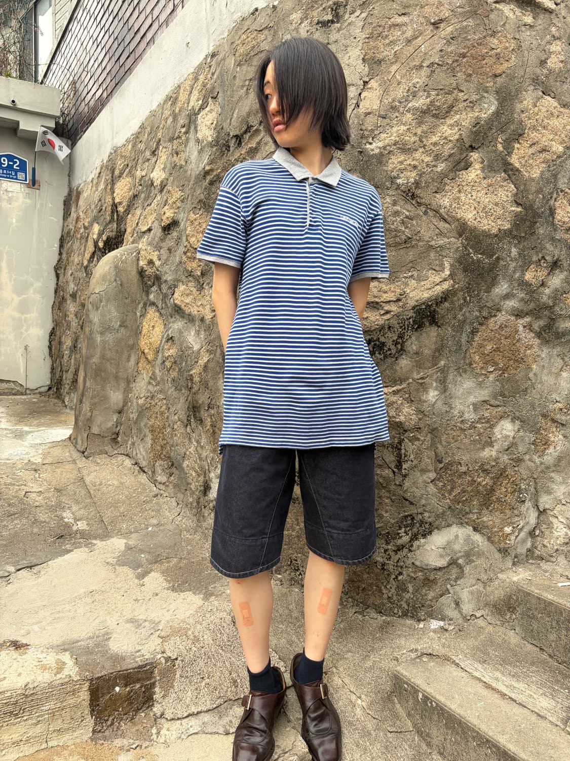 Calvin Klein Jeans 스트라이프 반팔 카라 티셔츠 L 상품이미지4