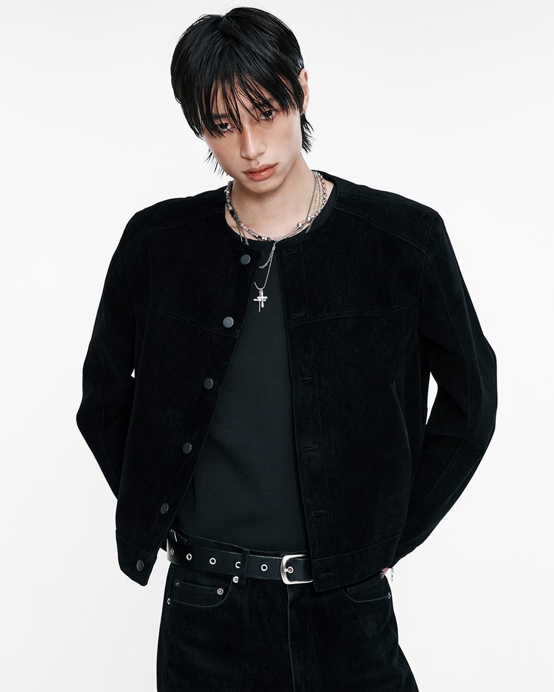 알렌느 크롭 카라리스 자켓 블랙 2사이즈 (새상품) 상품이미지1