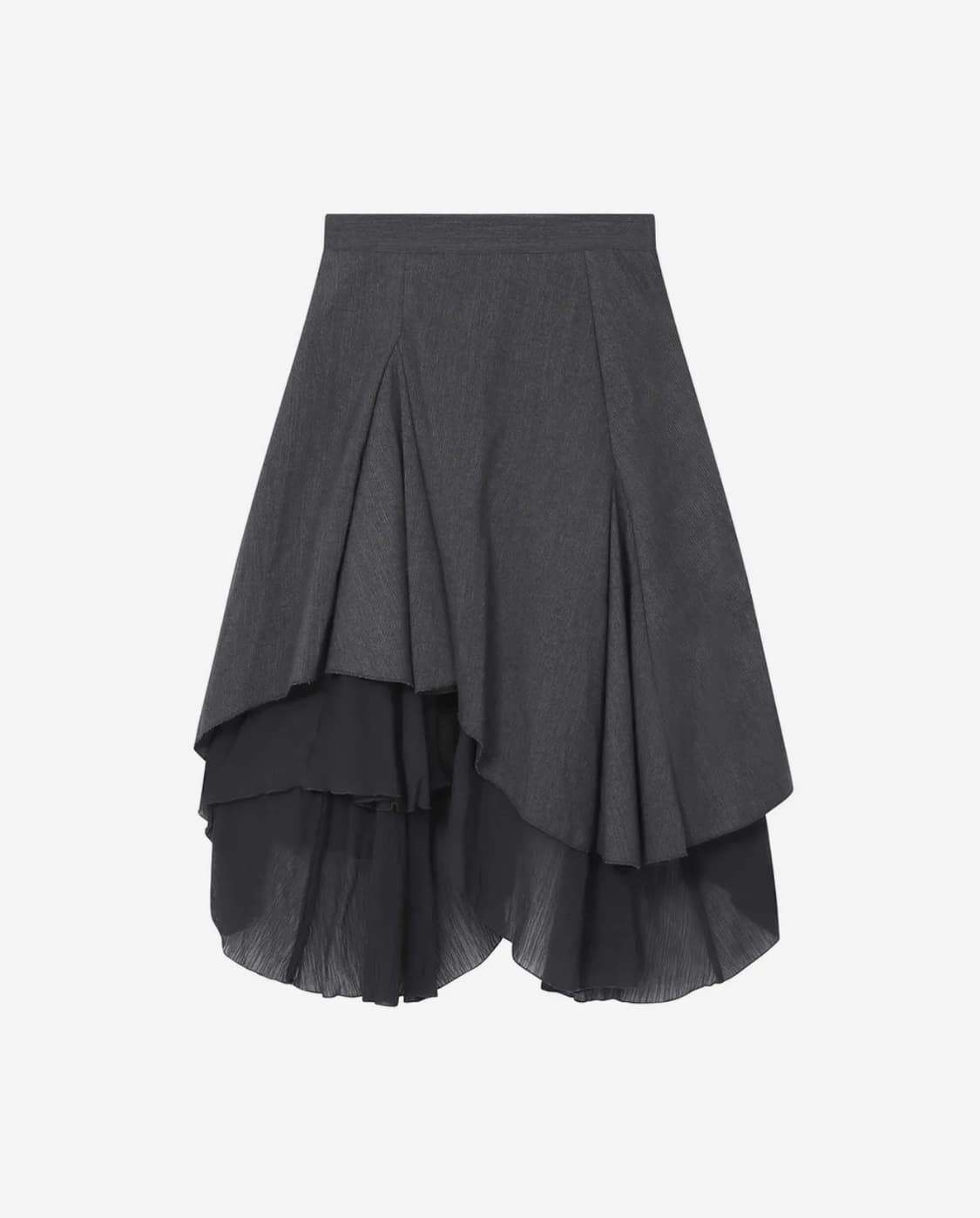 미세키서울 Unbalanced layered skirt CHARCOAL 상품이미지2