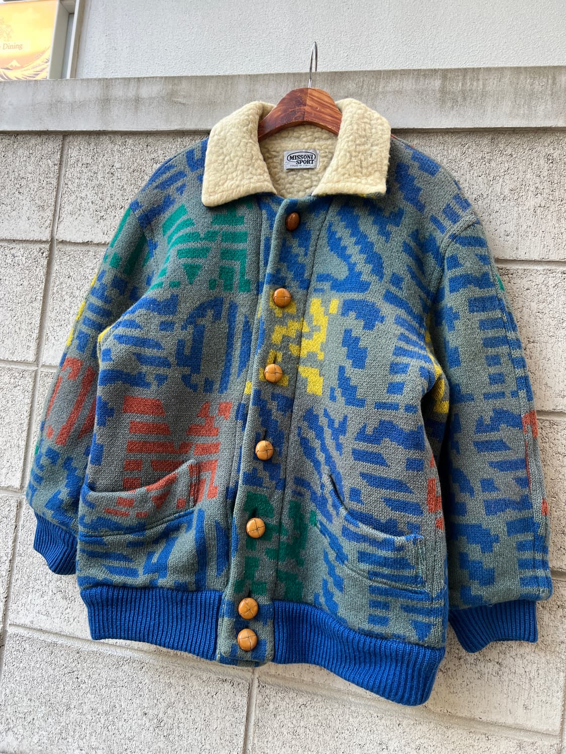 90s MISSONI SPORT AZTEC WOOL 미쏘니스포츠 울봄버 상품이미지5