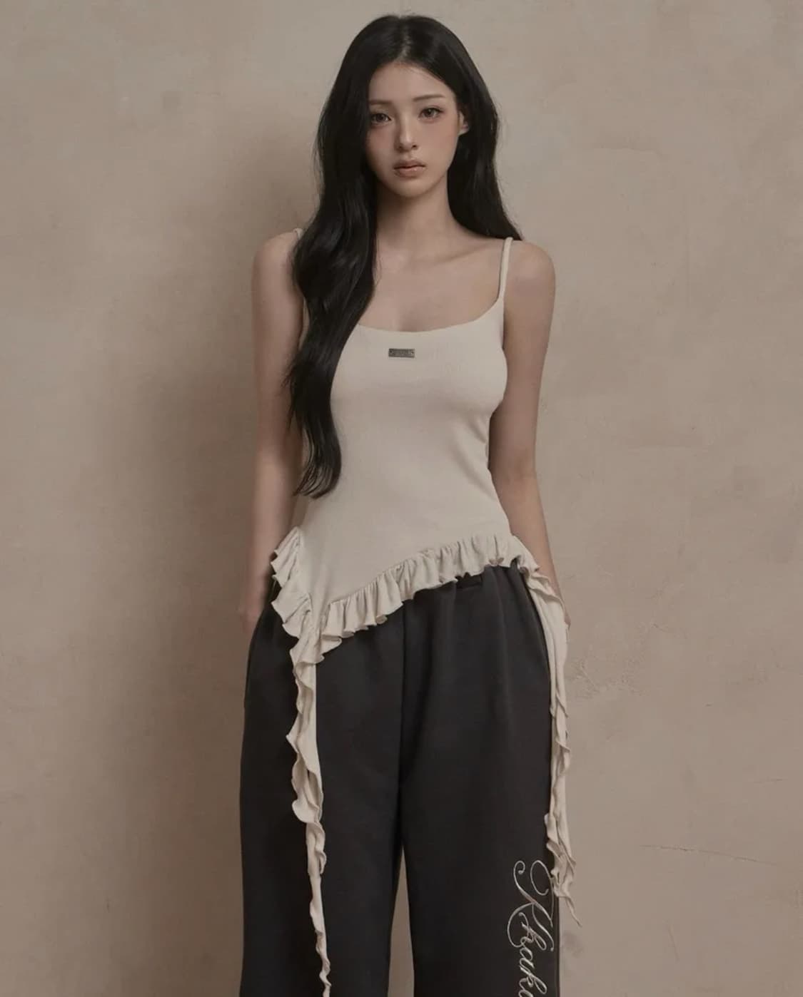 카키포인트 러플 레이어드 슬리브리스 상품이미지2