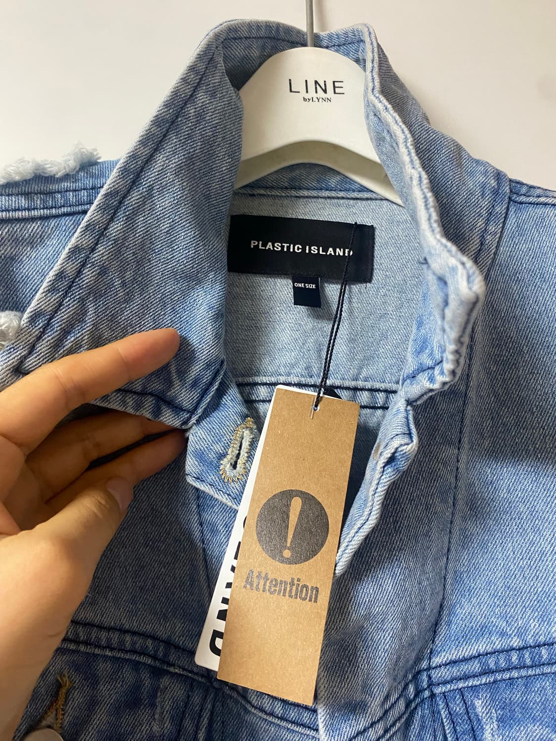 플라스틱아일랜드 55-66 프리사이즈 박시한청자켓 상품이미지3