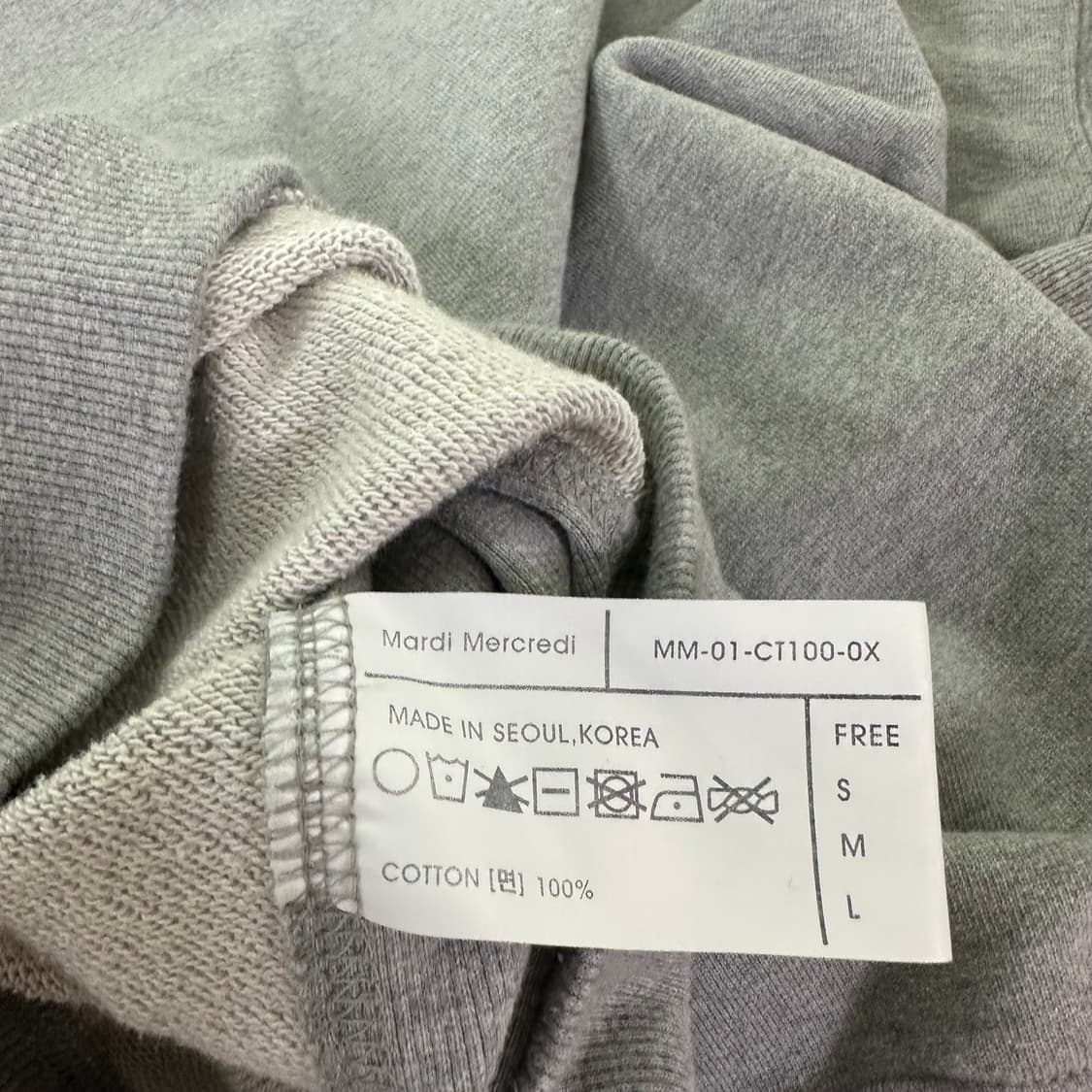 우먼OS 메르디마크르디 그레이 플라워로고 오버핏 스웻셔츠 맨투맨  상품이미지6