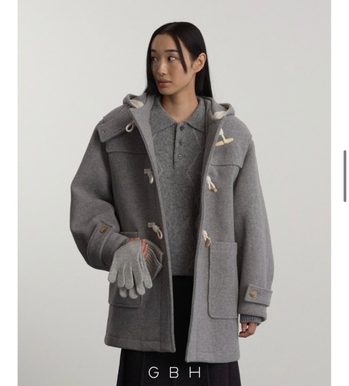GBH 하프 더블코트(그레이) 1회 착용 상품이미지1