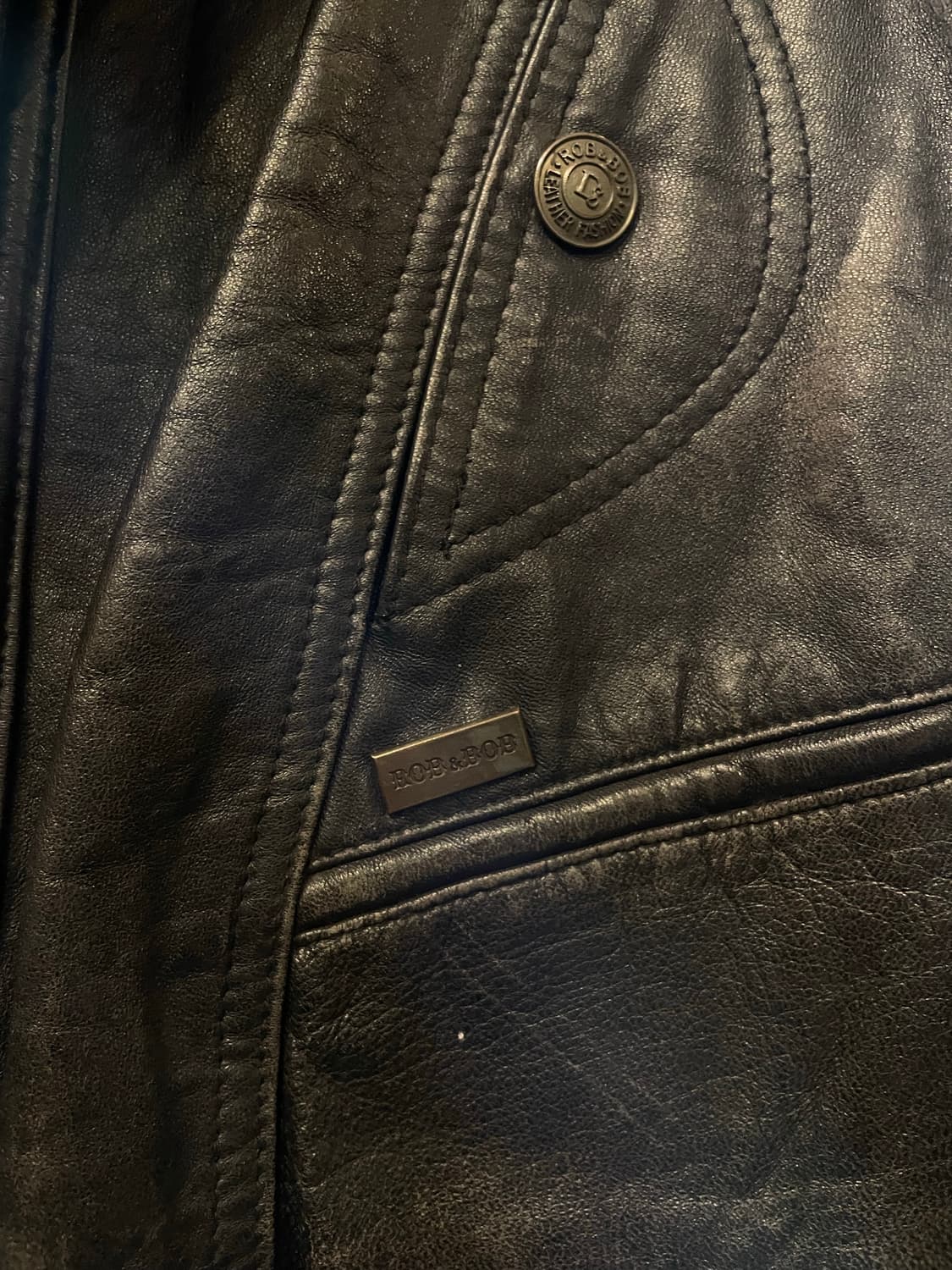 ROB & BOB 양가죽 봄버 자켓 블랙 상품이미지5