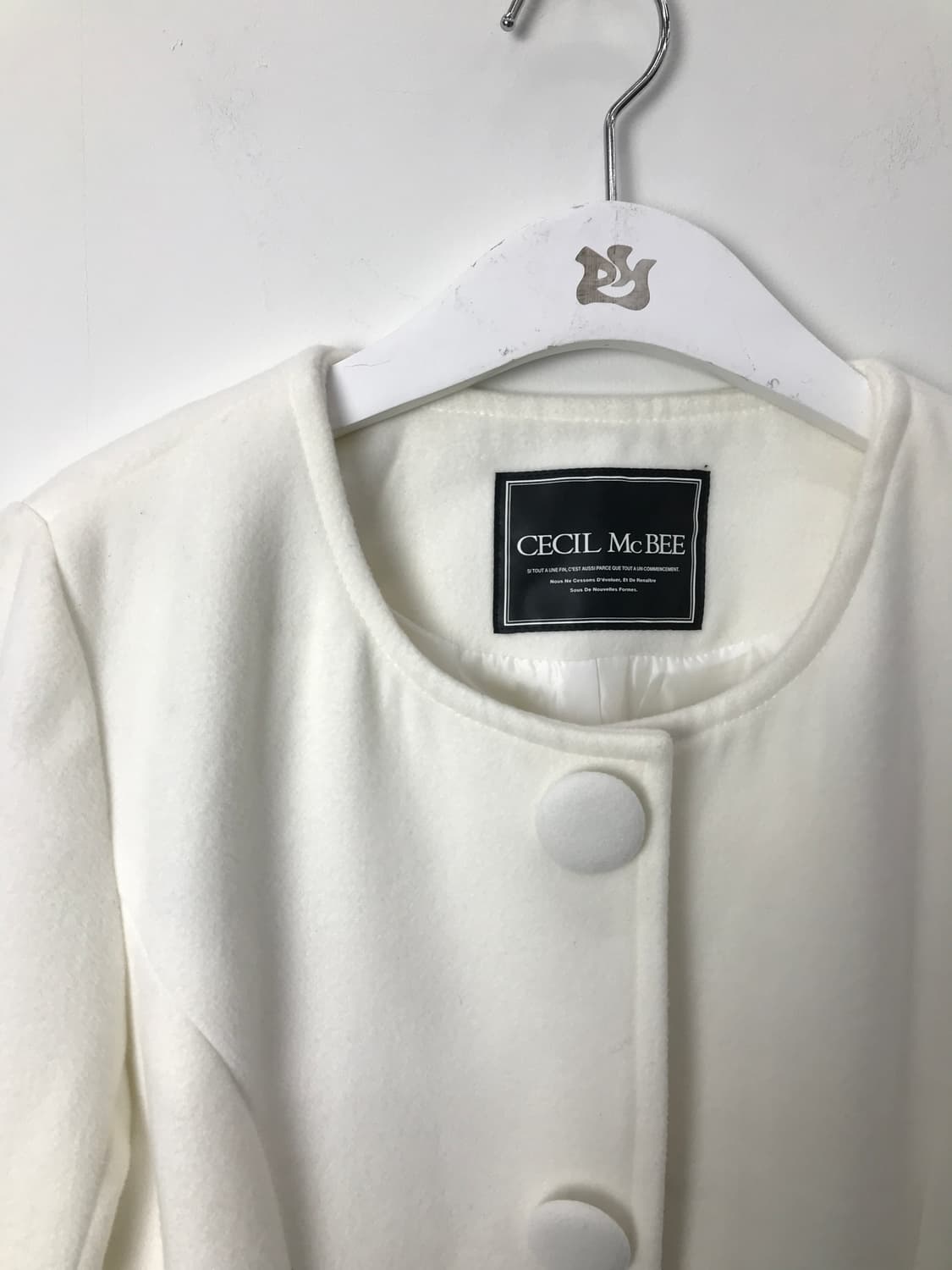 CECIL McBEE Fur Cuff A-line Coat 상품이미지6