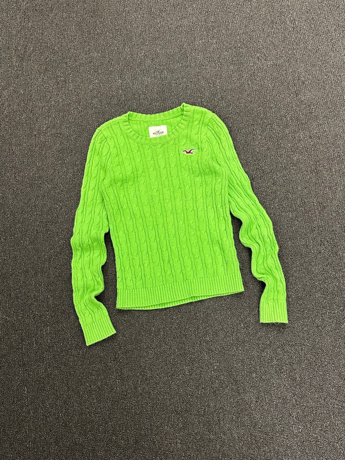 S)홀리스터 빈티지 여성 그린 케이블 크루넥 니트 상품이미지1