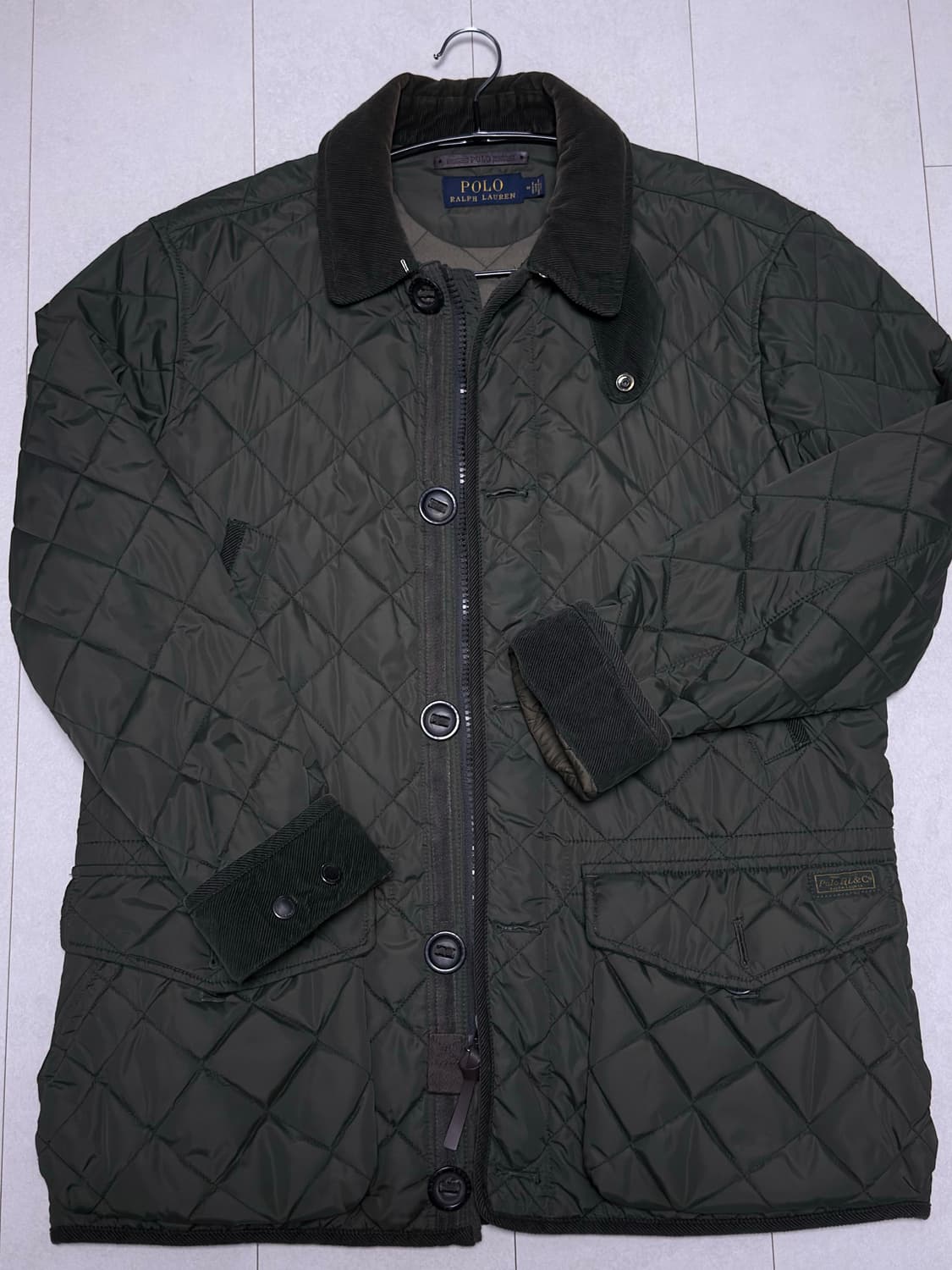 폴로랄프로렌 코로듀이카라 퀄팅자켓 M 카키 상품이미지1