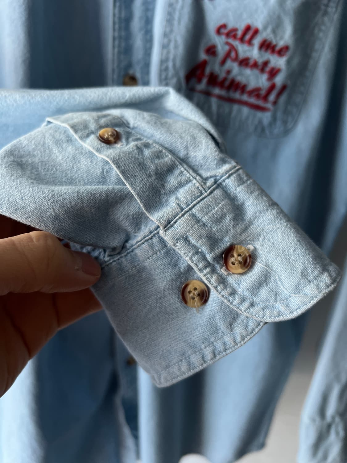 [M]90's USA 빈티지 워너브라더스 데님 셔츠 상품이미지5