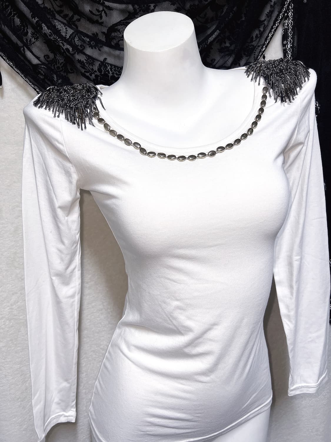 오네갸루 금장 은장 견장 롱슬리브 펑크 y2k 섹시 헤이세이 시부야 핀터 상품이미지2