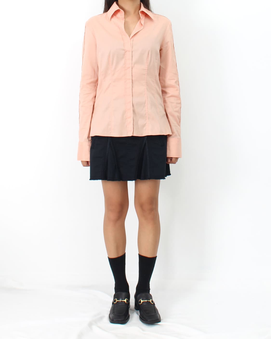 보스 Boss 빈티지 핑크 집업 셔츠 블라우스 상품이미지3