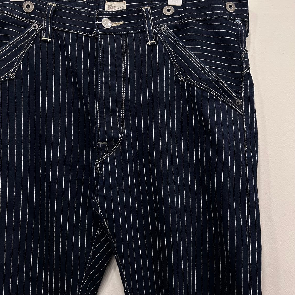 쇼트 뉴욕 샐비지 데님 스트라이프 와바시 팬츠 상품이미지1