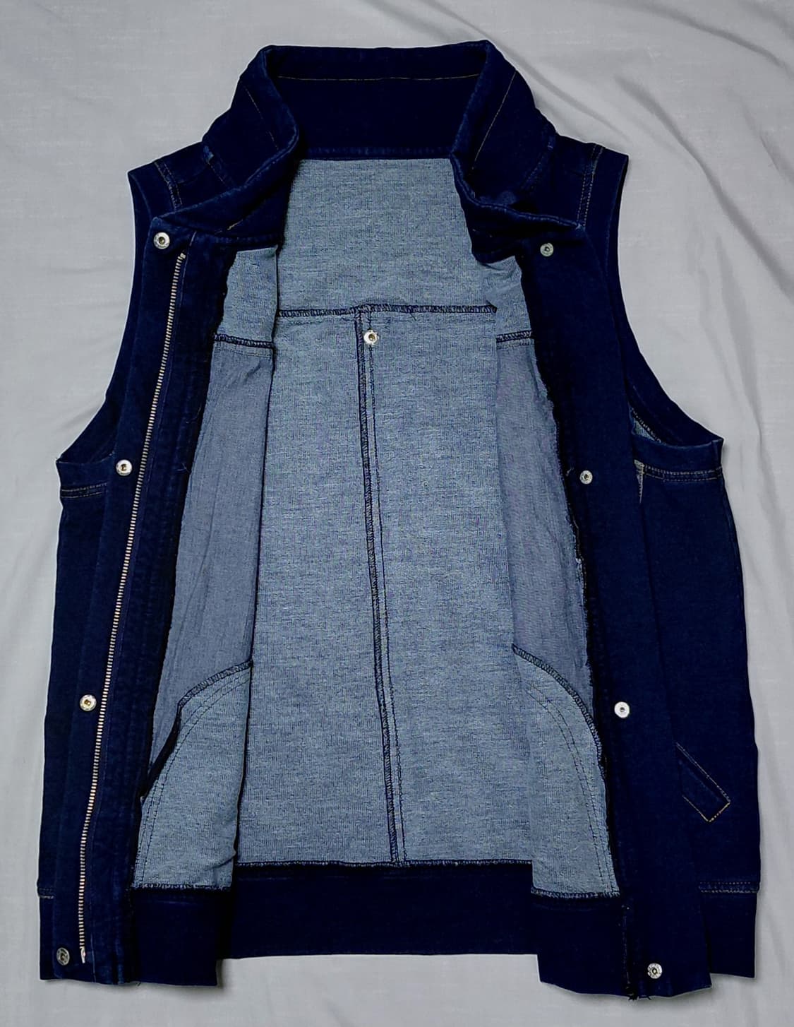 [M] RUE DE BAC(뤼 드 박) 데님 콤비 하이넥 베스트 상품이미지2