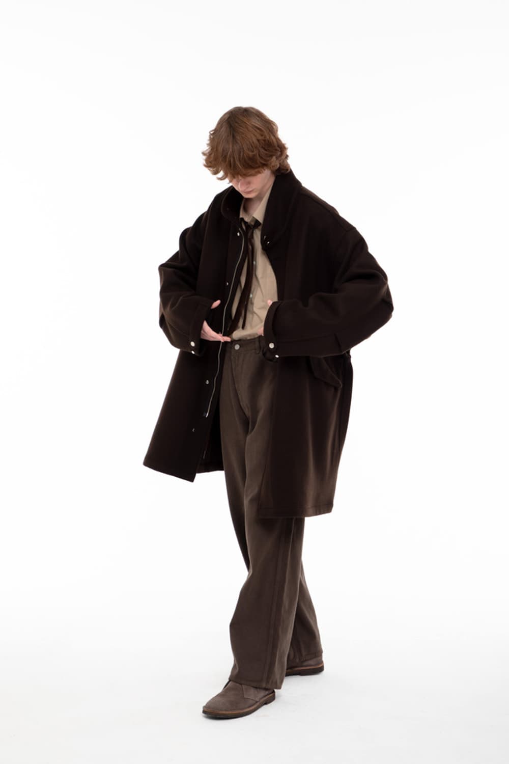 마티스더큐레이터 울 피쉬테일 파카 브라운 1사이즈 상품이미지2