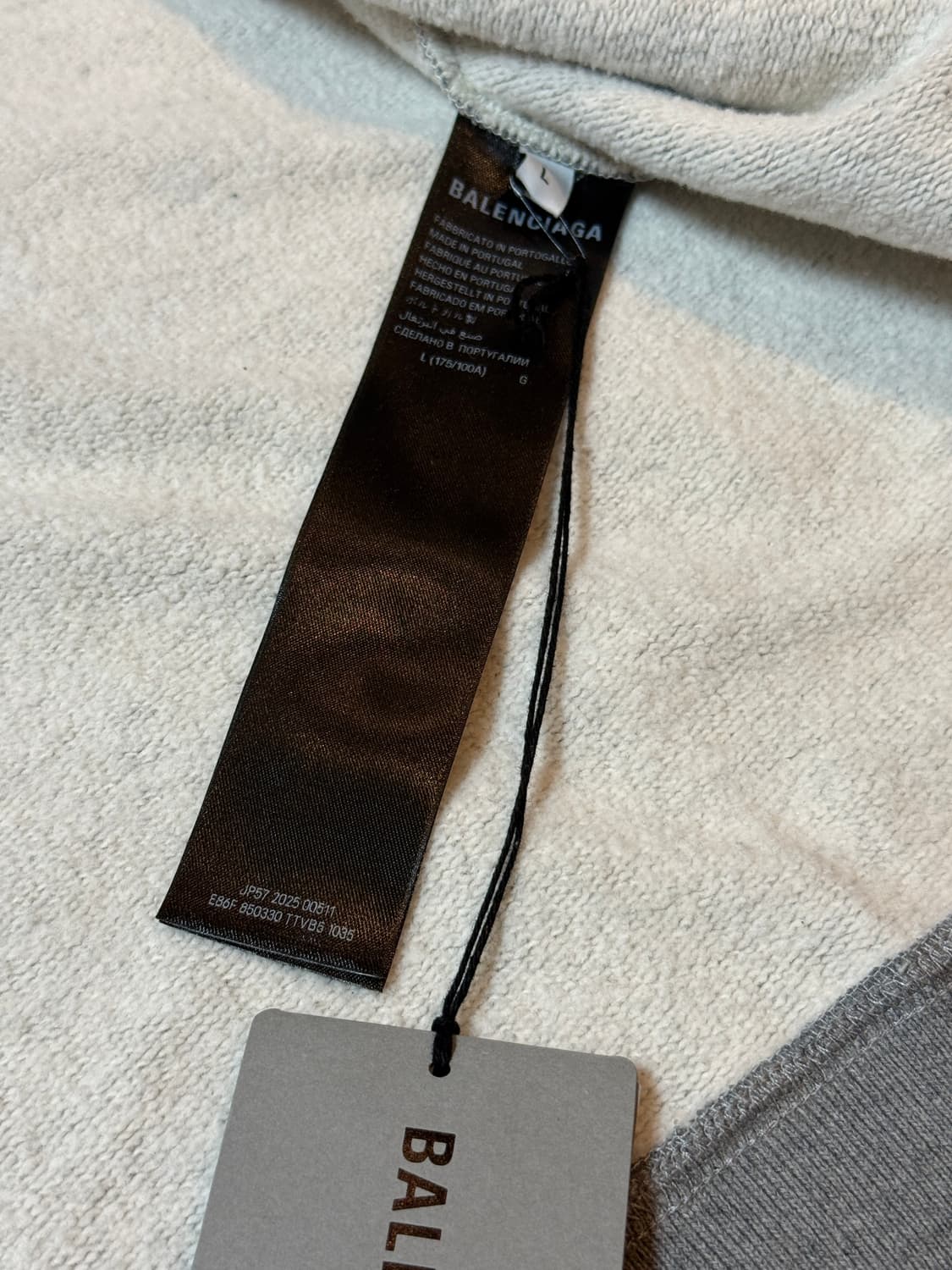 발렌시아가 럭셔리 스크립트  집업 후드 다크 헤더 그레이 L 새상품 상품이미지8