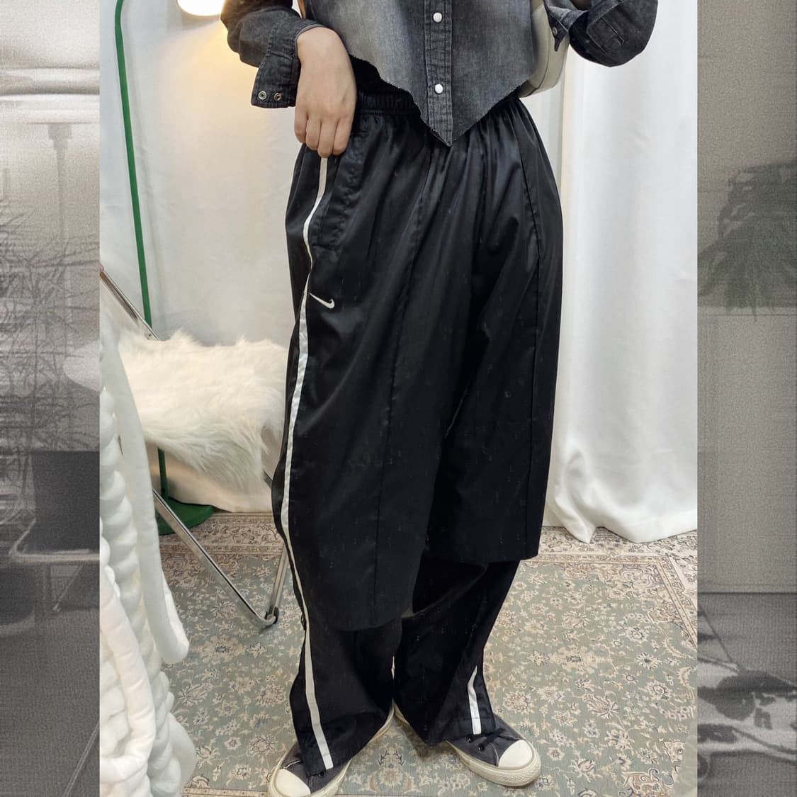 나이키 블랙 롱 스웻팬츠 상품이미지2