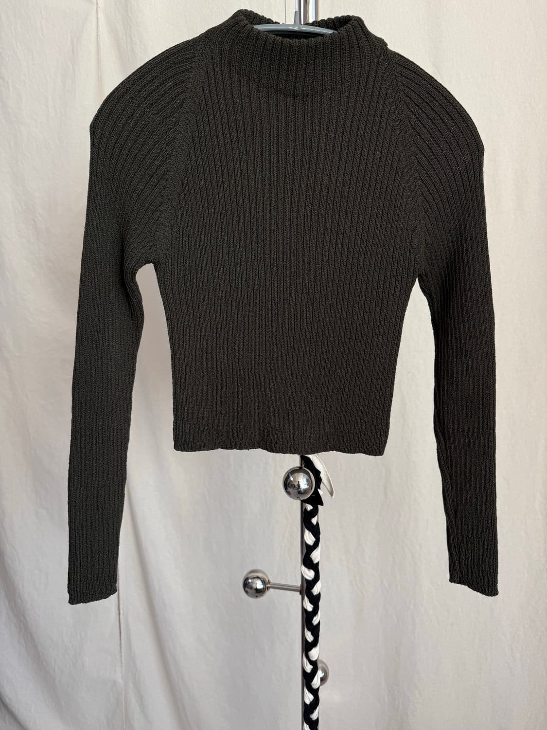 Excursion 카키 니트 크롭 탑 (Made in Hongkong) 상품이미지6