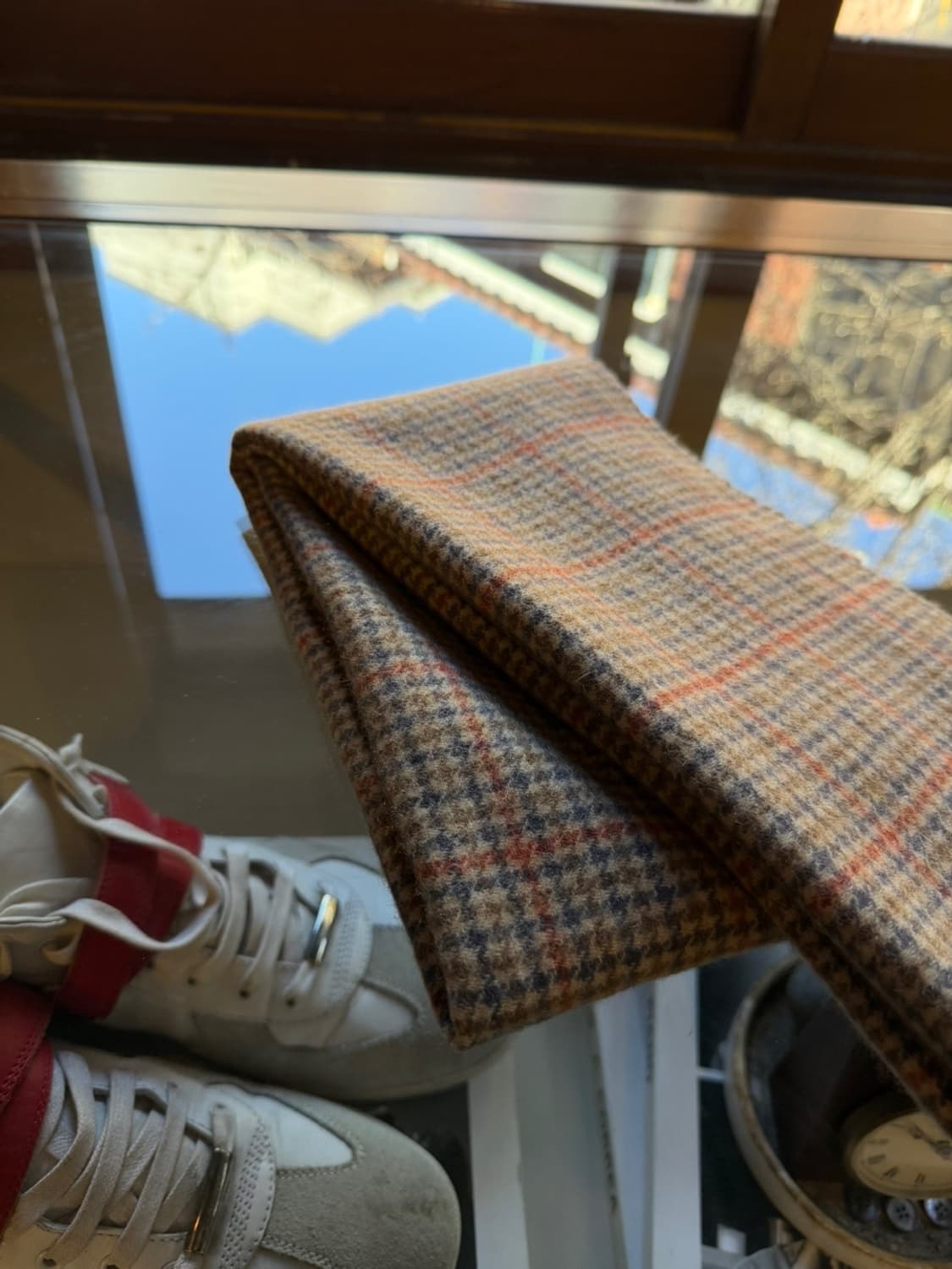 까르벵 건클럽체크 머플러 상품이미지3