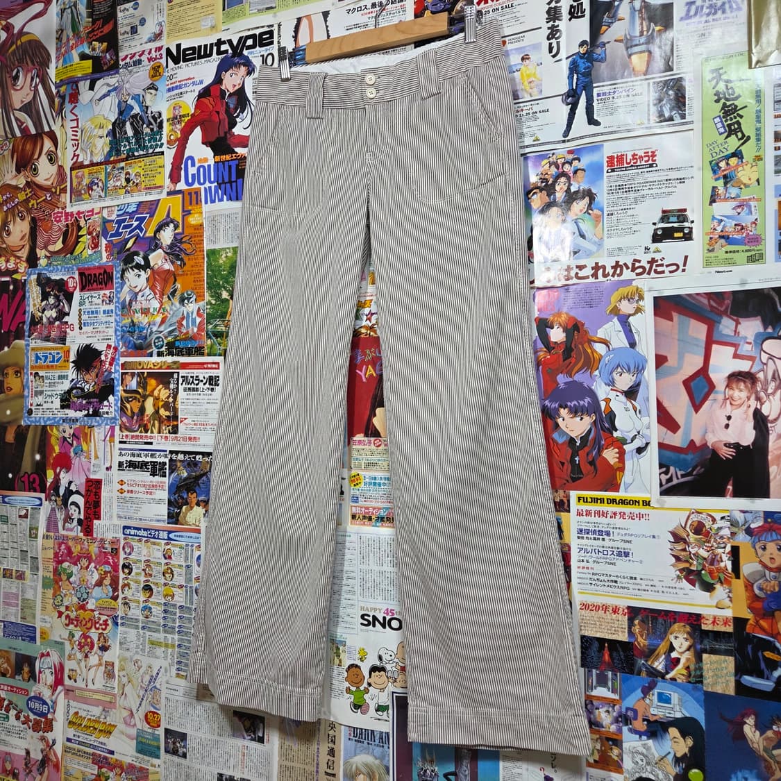 갭 그레이 스트라이프 로우라이즈 팬츠 상품이미지2