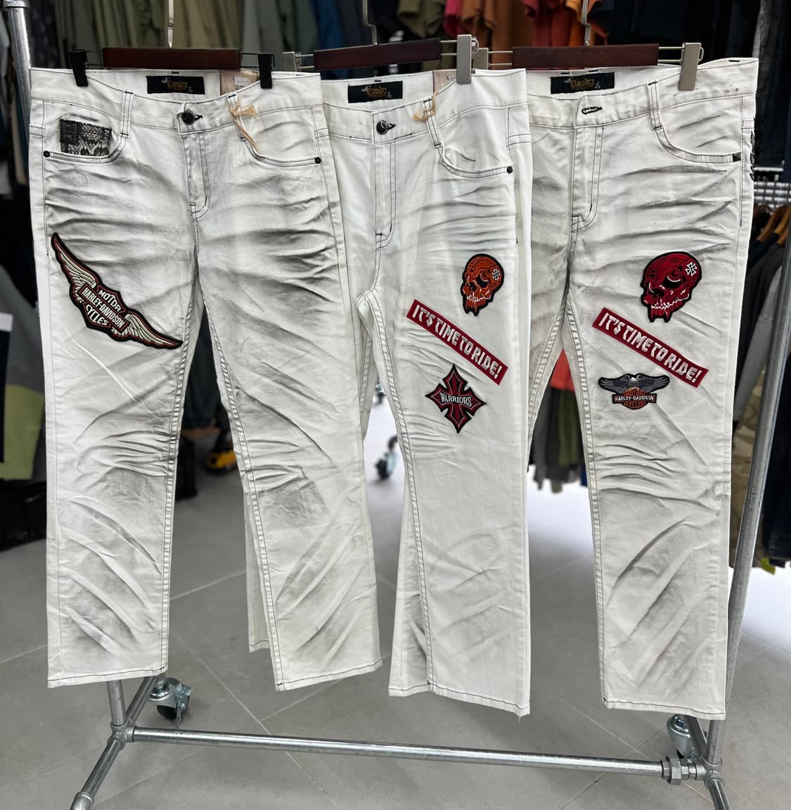 화이트 워싱 자수패치 pant 상품이미지3