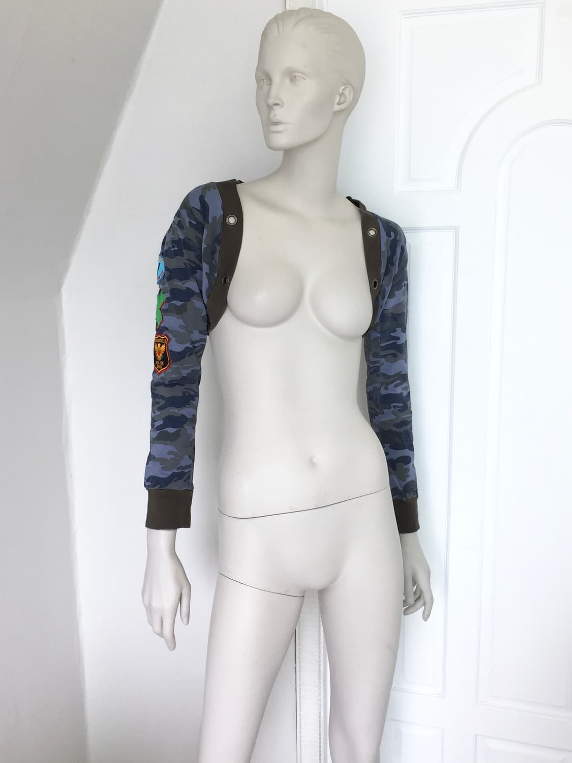 Blue camouflage Vintage patch bolero 상품이미지2