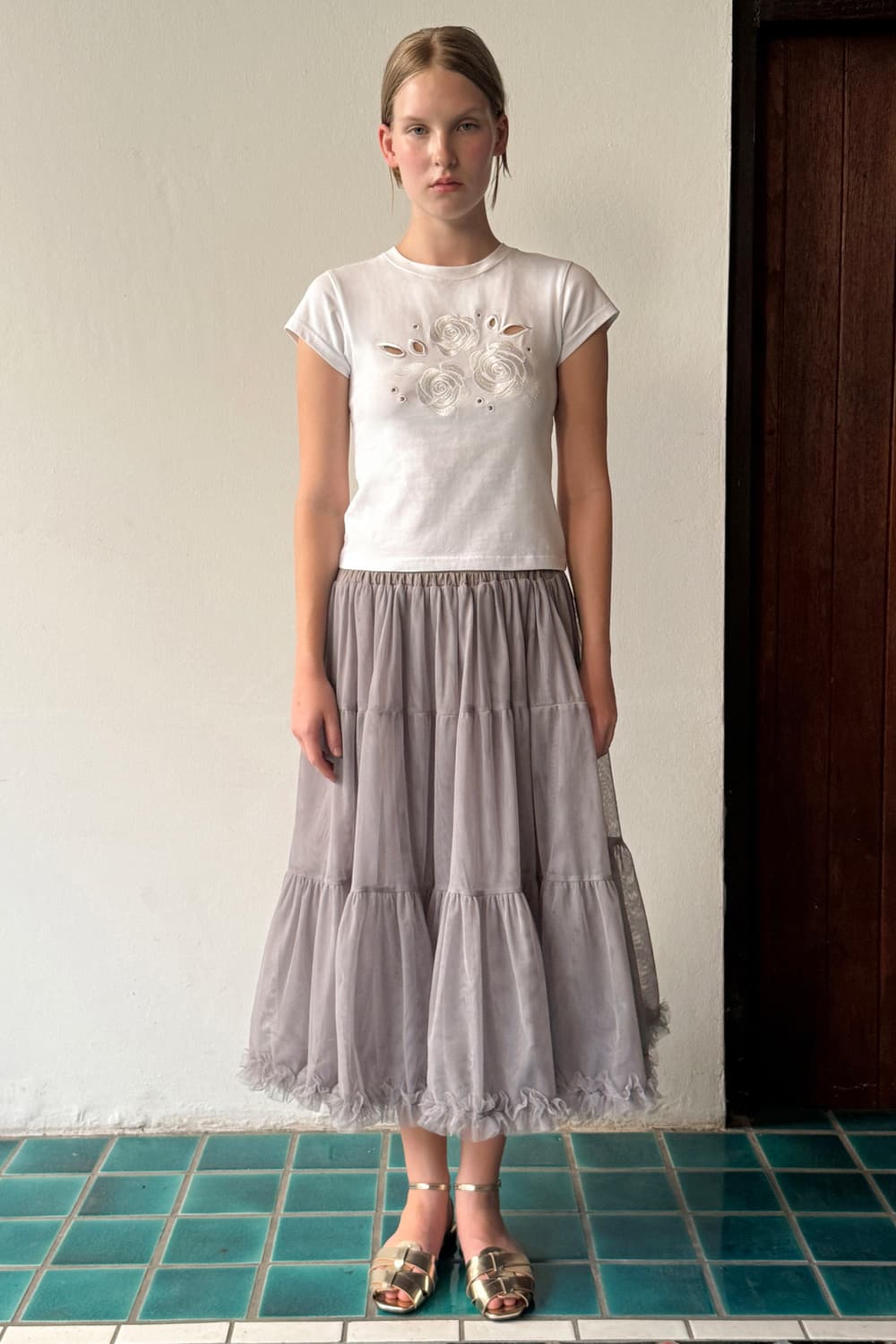 시눈  Tute Midi Skirt (Light Grey)  상품이미지2