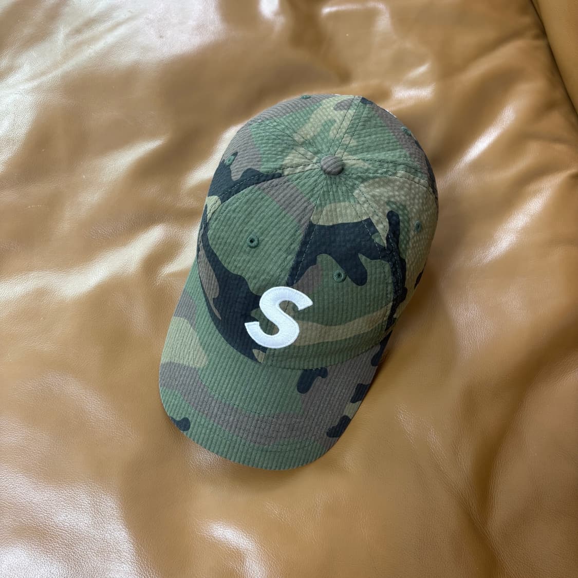 슈프림 S로고 6패널 볼캡 모자 24ss 시어서커 우드랜드 카모 상품이미지5